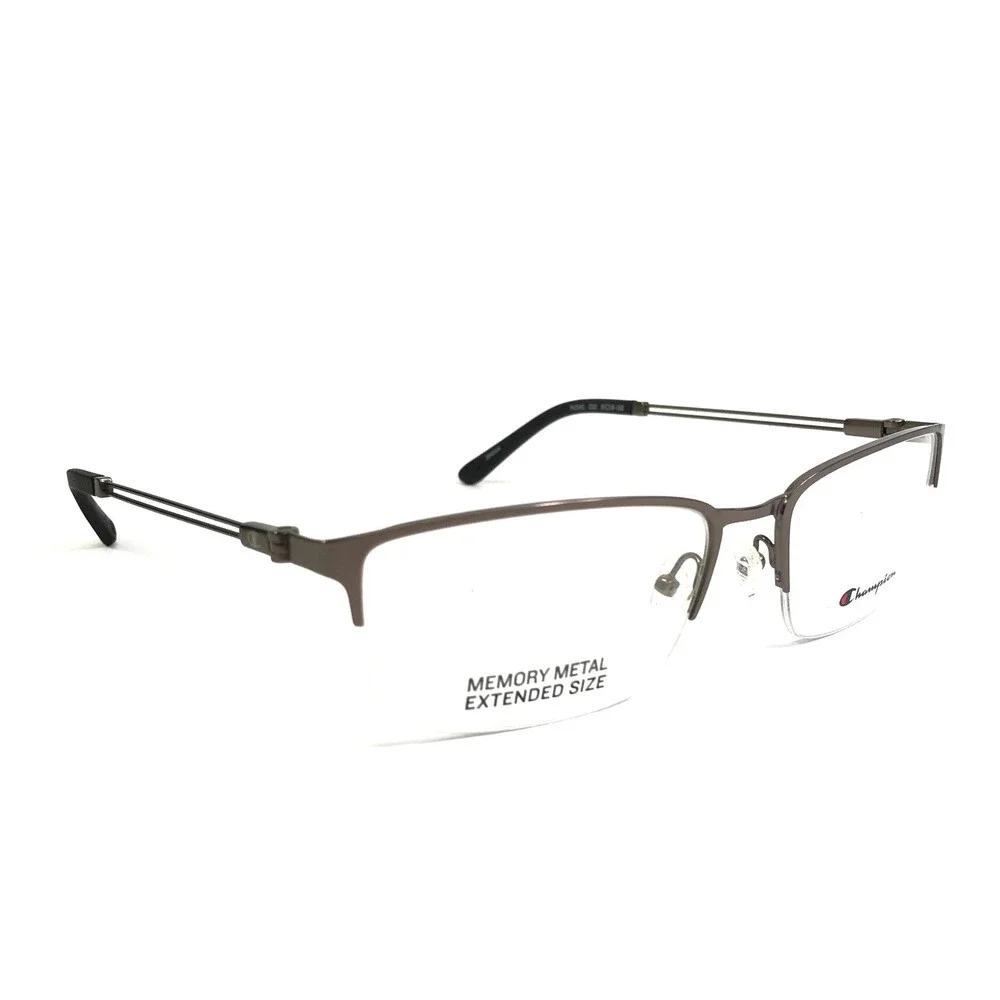 Champion Eyeglasses Frames PUSHX C02 Gunmetal Rectangle Half Rim 61-19-150